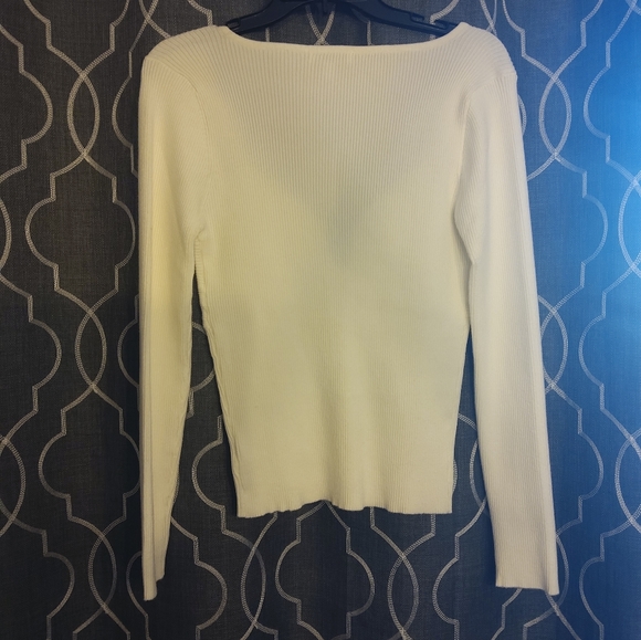 NWT Lucy Paris Ivory Frankie Ribbed Sweater XL* Read Firm Price - Picture 2 of 3